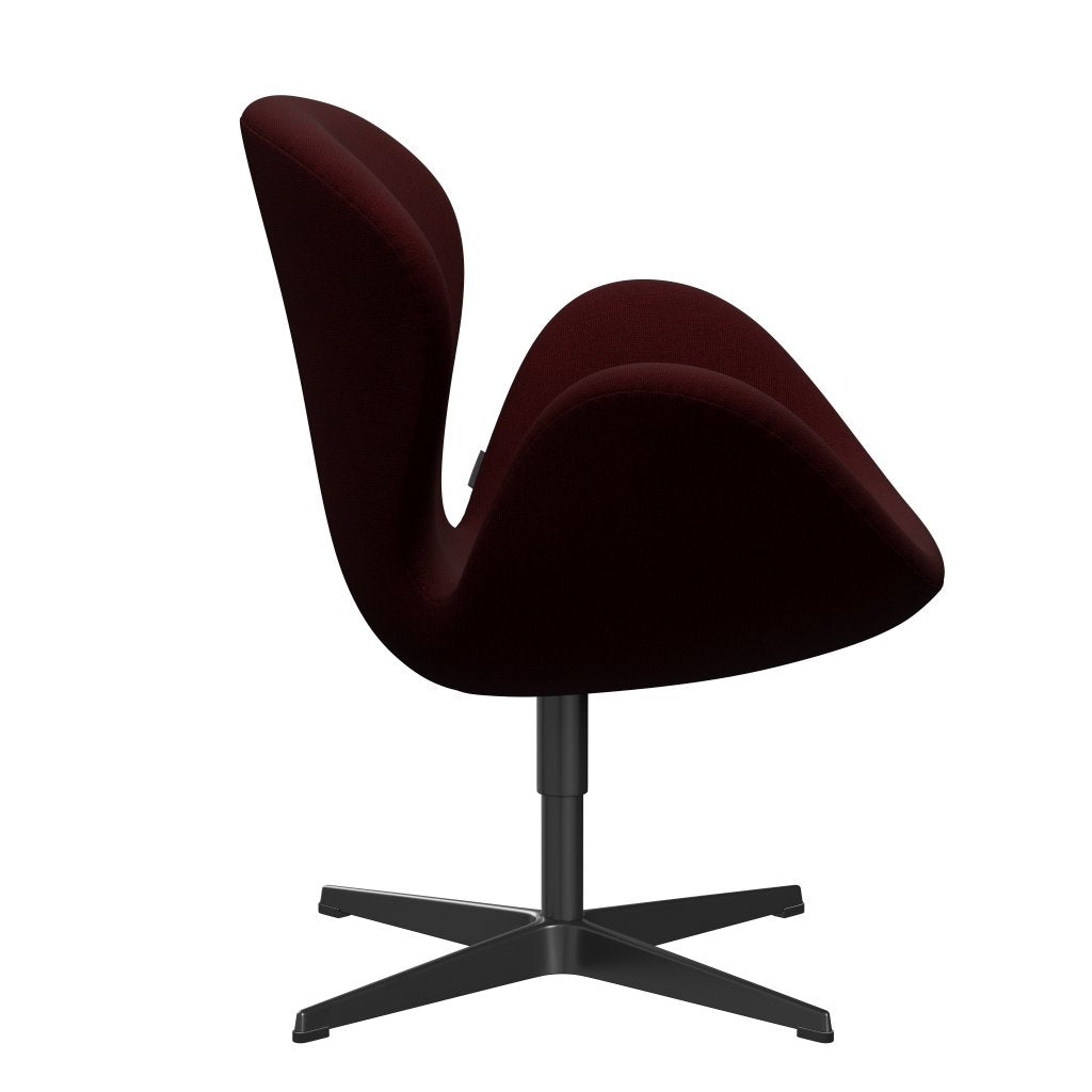 [product_category]-Fritz Hansen Swan Lounge Chair, Black Lacquered/Hallingdal Wine Red-Fritz Hansen-3320-HAL694-BLLA-FRI-3