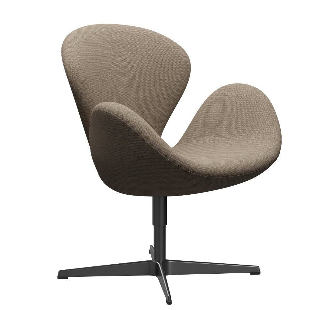 [product_category]-Fritz Hansen Swan Lounge Chair, Black Lacquered/Re Wool Beige/Natural-Fritz Hansen-3320-REW628-BLLA-FRI-2