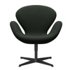  Swan Lounge Chair Black Lacquered/Steelcut Dark Army Green