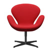  Swan Lounge Chair Black Lacquered/Steelcut Neon Red