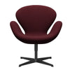  Swan Lounge Chair Black Lacquered/Tonus Wine Red