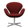  Swan Lounge Chair Satin Brushed Aluminium/Diablo Wine Red