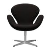  Swan Lounge Chair Satin Brushed Aluminium/Divina Dark Brown (384)