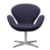  Swan Lounge Chair Satin Brushed Aluminium/Divina Md Dusty Blue