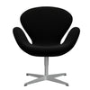 Fritz Hansen Swan Lounge Chair, Silver Grey/Hallingdal Black