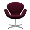  Swan Lounge Chair Silver Grey/Hallingdal Wine Red/Violet