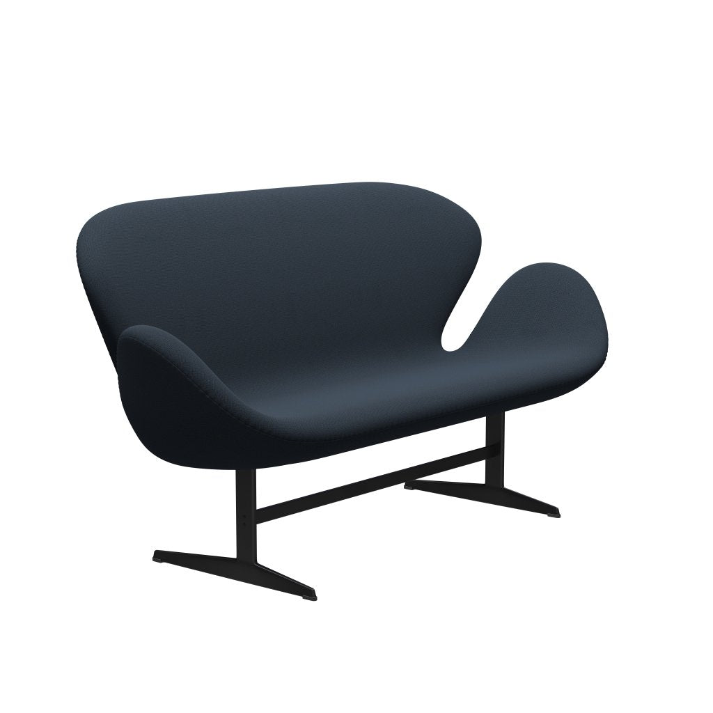 [product_category]-Fritz Hansen Swan Sofa 2 Seater, Black Lacquered/Capture Blue-Fritz Hansen-3321-CP6001-BLLA-FRI-2