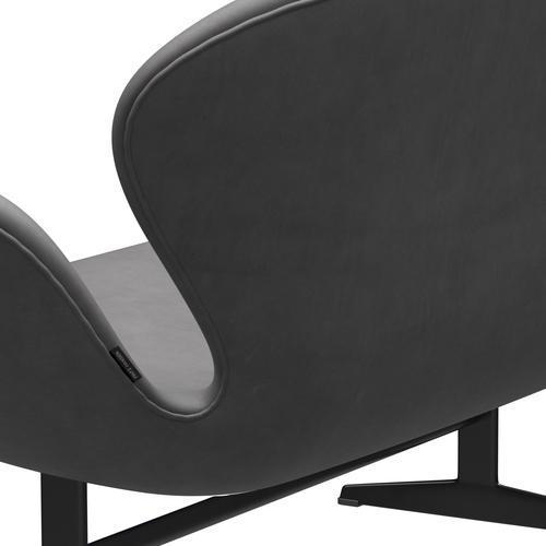 [product_category]-Fritz Hansen Swan Sofa 2 Seater, Black Lacquered/Embrace Concrete-Fritz Hansen-3321-SECONC-BLLA-FRI-5