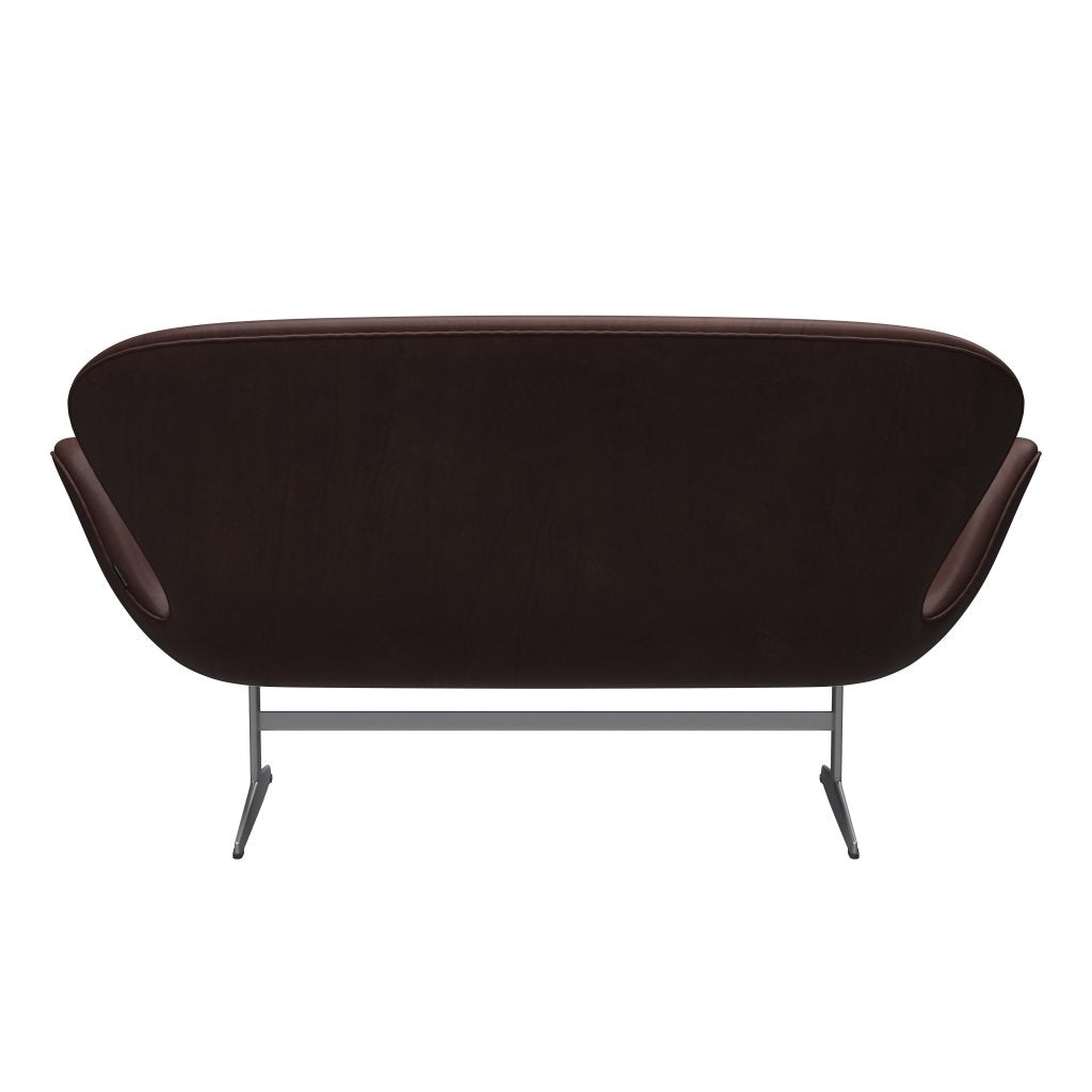 [product_category]-Fritz Hansen Swan Sofa 2 Seater, Silver Grey/Embrace Chocolate-Fritz Hansen-3321-SECHOC-SGBASE-FRI-4