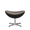 Fritz Hansen The Egg Footstool Leather, Satin Brushed Aluminum/Essential Stone