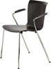 Fritz Hansen Vico Duo Vm111 Chair With Armrest Chrome Legs, Black Ash