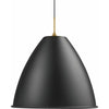 Gubi Bl9 Suspension Lamp Brass Base Soft Black Semi Matt, ø60 Cm