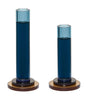 Hübsch Comet Candlestick Set Of 2, Blue