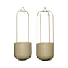 Hübsch Lotus Hanging Pots Khaki (Set Of 2)