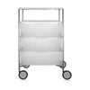 Kartell Mobil 3 Drawers And 1 Shelf With Wheels, Ice