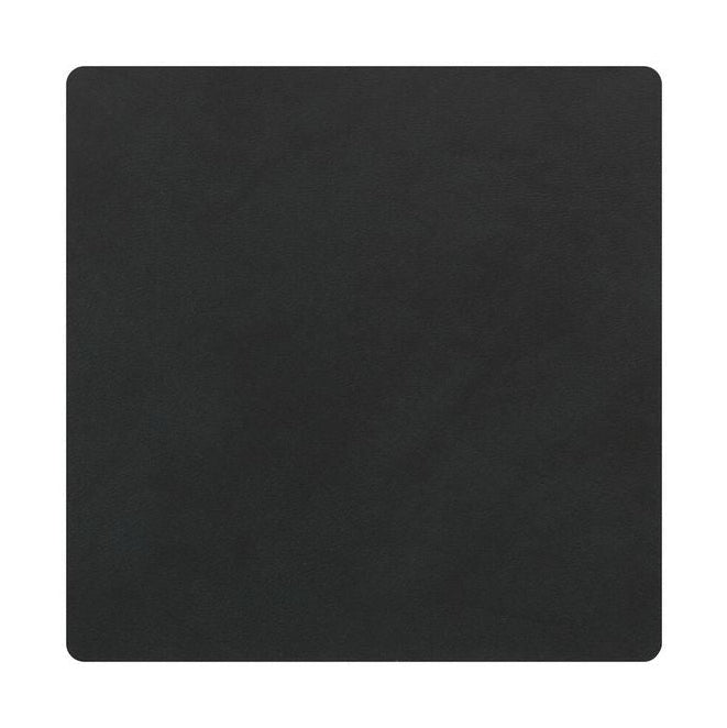 Lind Dna Square Glass Coaster Nupo Leather, Black