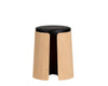 Loca Knax Stool Oak Soaped/Black Leather Cushion, Medium