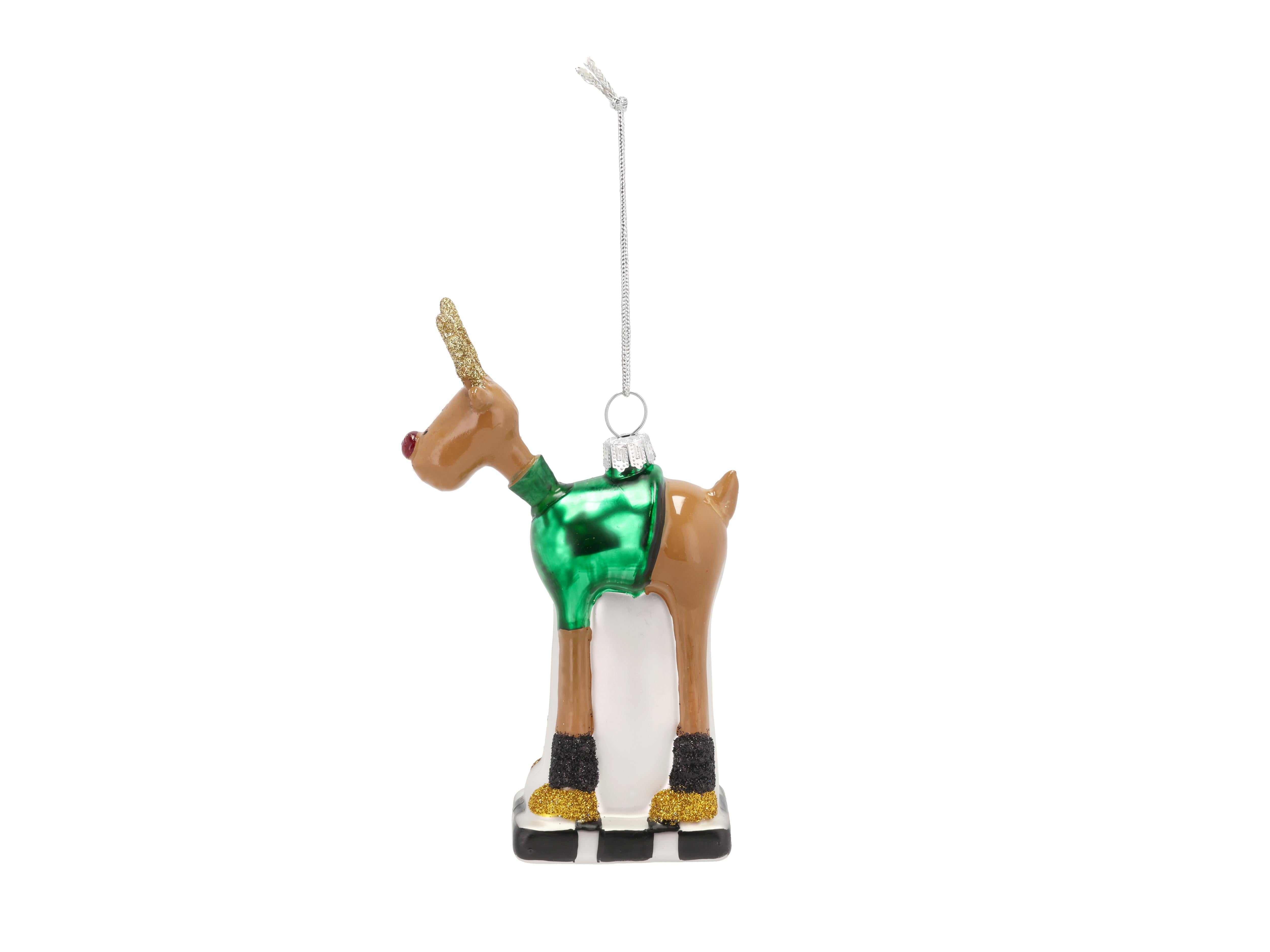 [product_category]-Medusa Copenhagen Rudolf Christmas Tree Bauble 13,2 Cm, Green-Medusa Copenhagen-5722000275664-27566-MED-2