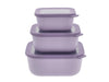 Mepal Cirqula High Multi Bowl Rectangular Set Of 3, Nordic Lilac