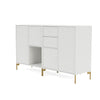 Montana Couple Sideboard With Legs, White/Brass