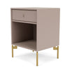 Montana Dream Nightstand With Legs, Mushroom Brown/Brass