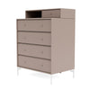 Montana Keep Chest Of Drawers With Legs, Mushroom Brown/Snow White