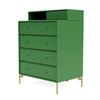 Montana Keep Chest Of Drawers With Legs, Parsley/Brass