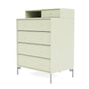 Montana Keep Chest Of Drawers With Legs, Pomelo/Matt Chrome