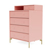 Montana Keep Chest Of Drawers With Legs, Ruby/Brass