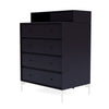 Montana Keep Chest Of Drawers With Legs, Shadow/Snow White