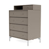 Montana Keep Chest Of Drawers With Legs, Truffle/Matt Chrome