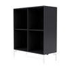 Montana Show Bookcase With Legs, Anthracite/Snow White