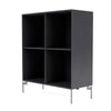 Montana Show Bookcase With Legs, Carbon Black/Matt Chrome