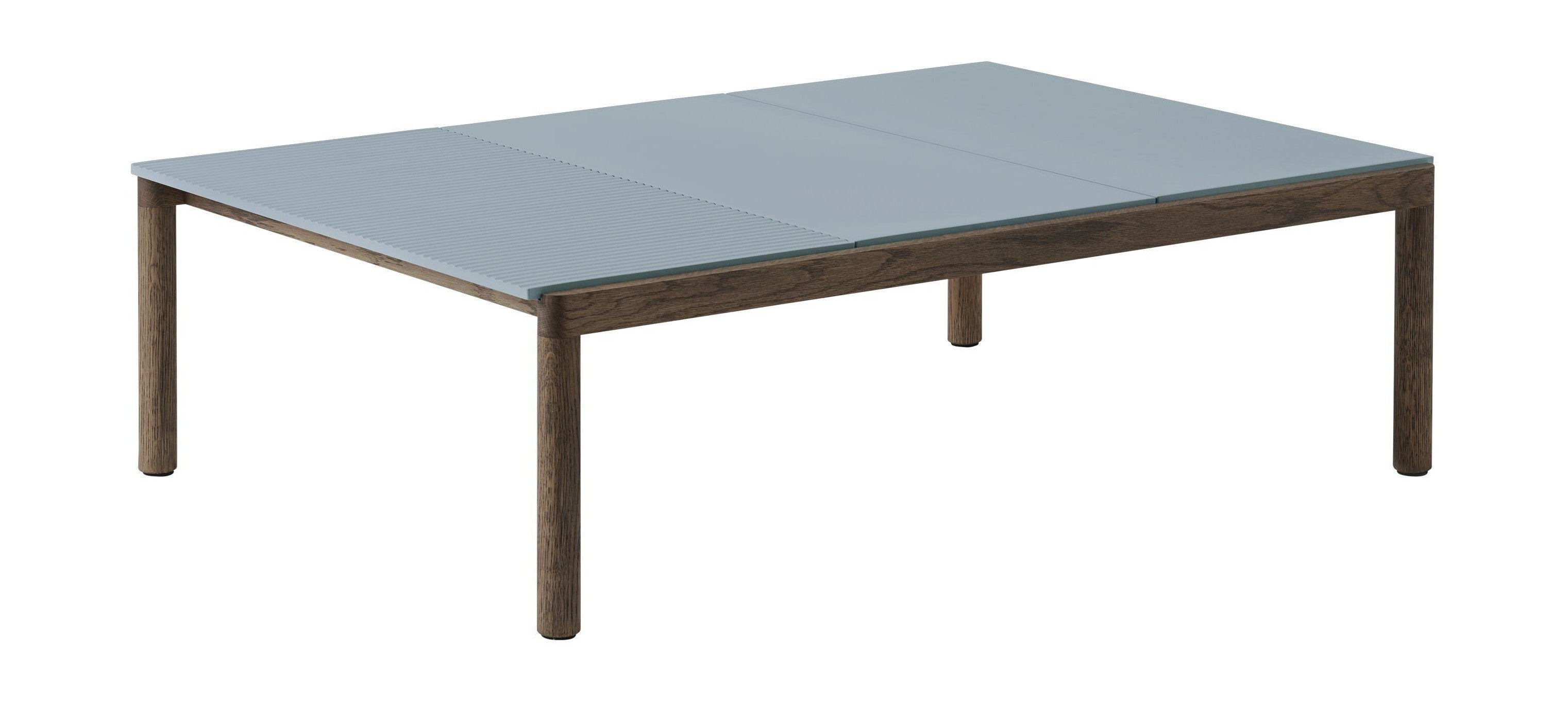 [product_category]-Muuto Couple Coffee Table 2 Plain 1 Wavy Light Blue/Dark Oiled Oak, 120 X 84 X 35 Cm-Muuto-5713295997577-50380-MUU-1