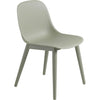 Muuto Fiber Side Chair Wooden Legs, Fiber Seat, Green