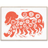  Chinese Dog Poster 50x70 Cm Red