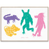  Four Creatures Poster 50x70 Cm Multicoloured