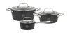 Pillivuyt Gourmet Travo Cookware Set With Glass Lid 6 Parts Black