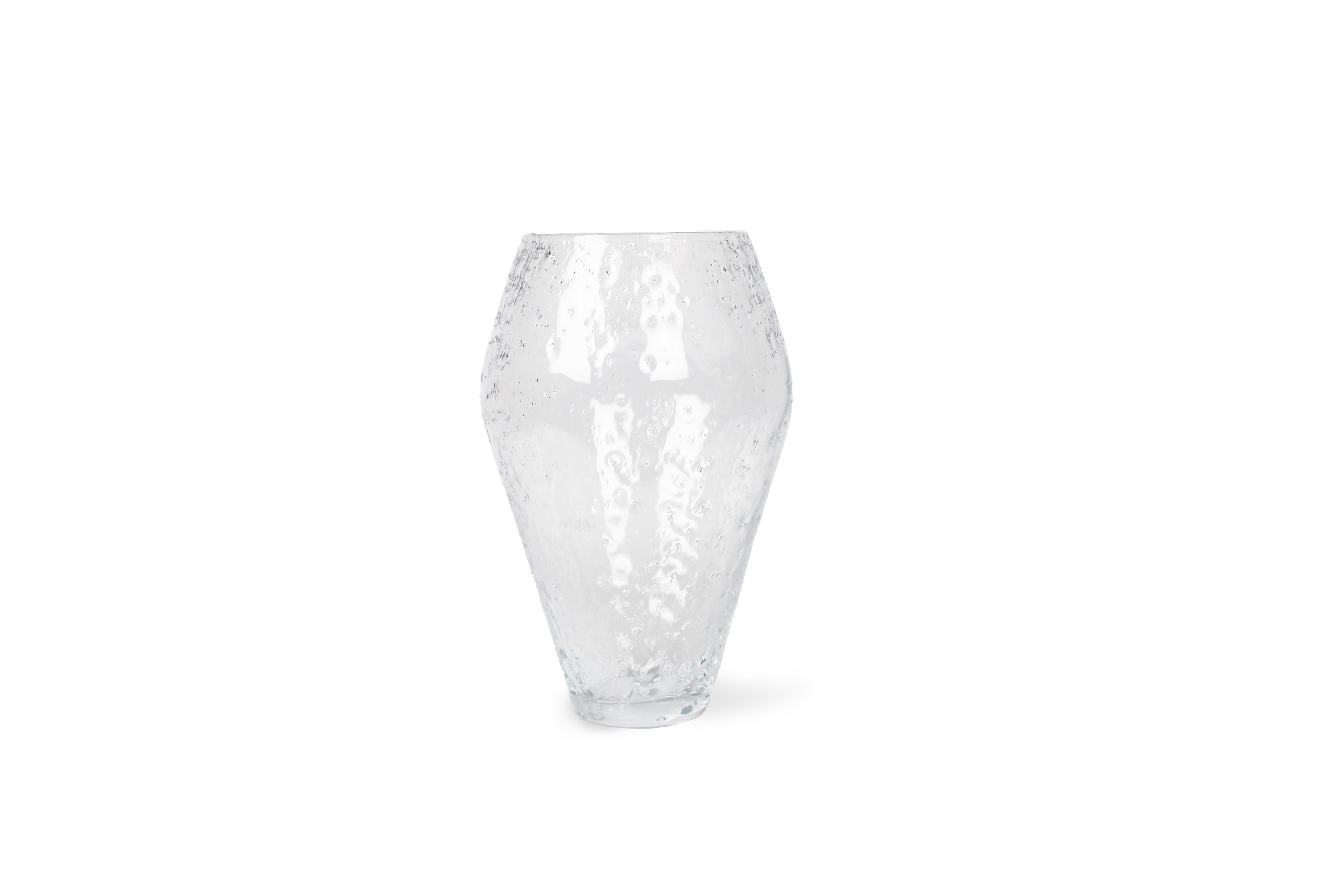 [product_category]-Ro Collection Crushed Glass Vase, Large, Clear-Ro Collection-5712129037304-RD1147-001-G-ROC-1