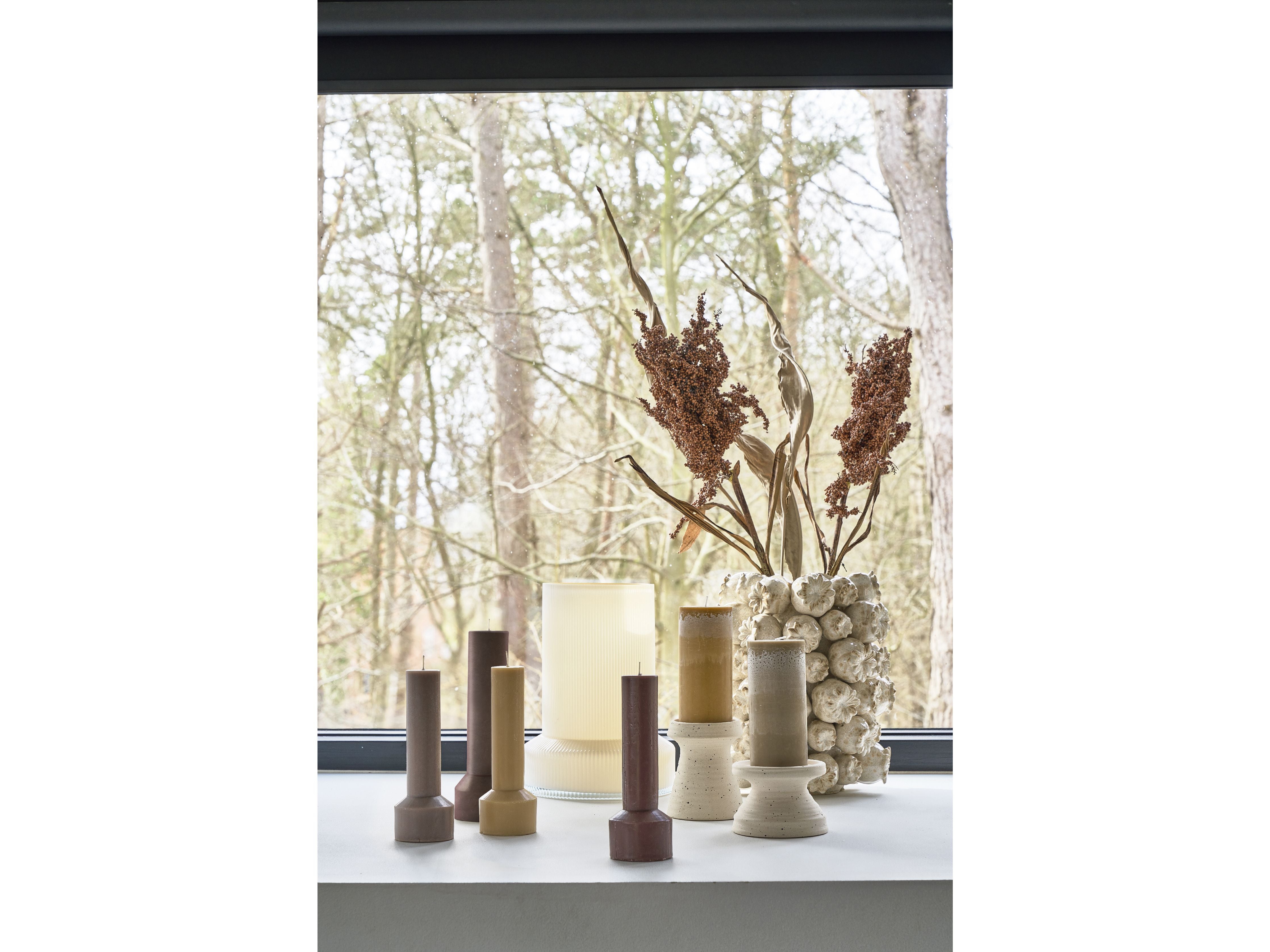 [product_category]-Villa Collection Syles Pillar Candle ø 8 X 23 Cm, Brown-Villa Collection-5722000312598-31259-VIL-2