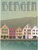  Bergen Bryggen Poster 15 X21 Cm