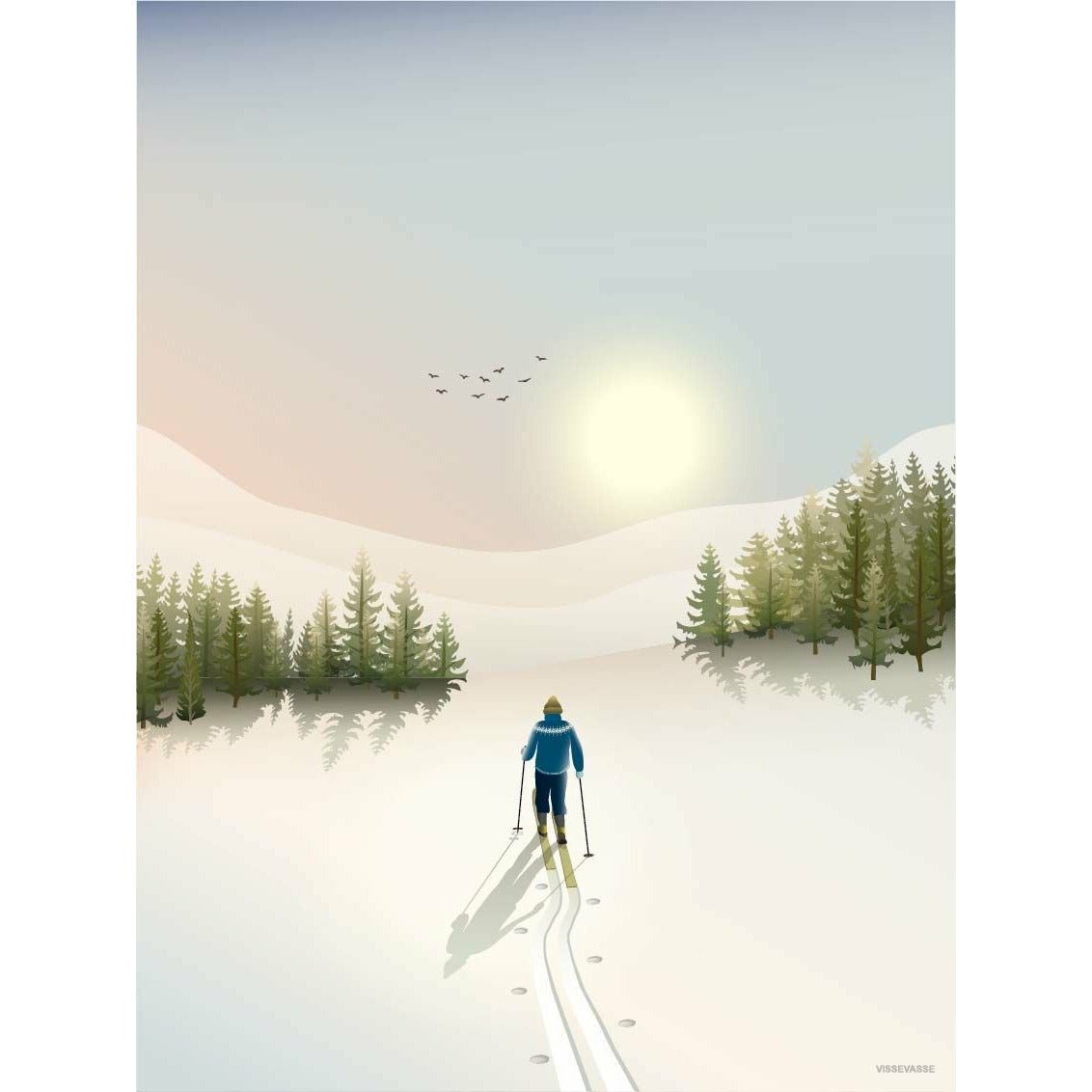 [product_category]-Vissevasse Cross Country Skiing Poster, 15x21 Cm-Vissevasse-5713138108917-F-2021-089-S-VIS-1