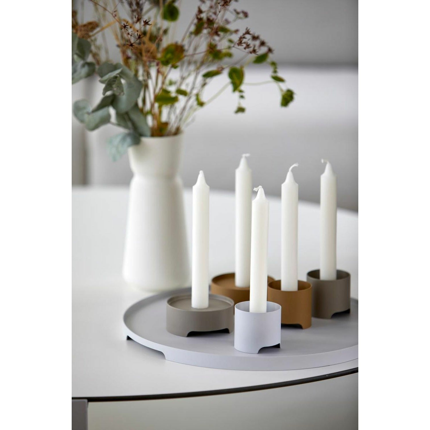 [product_category]-Zone Denmark Singles Candle Holder ø 9 Cm, Mud-Zone Denmark-5722000123774-12377-ZON-4