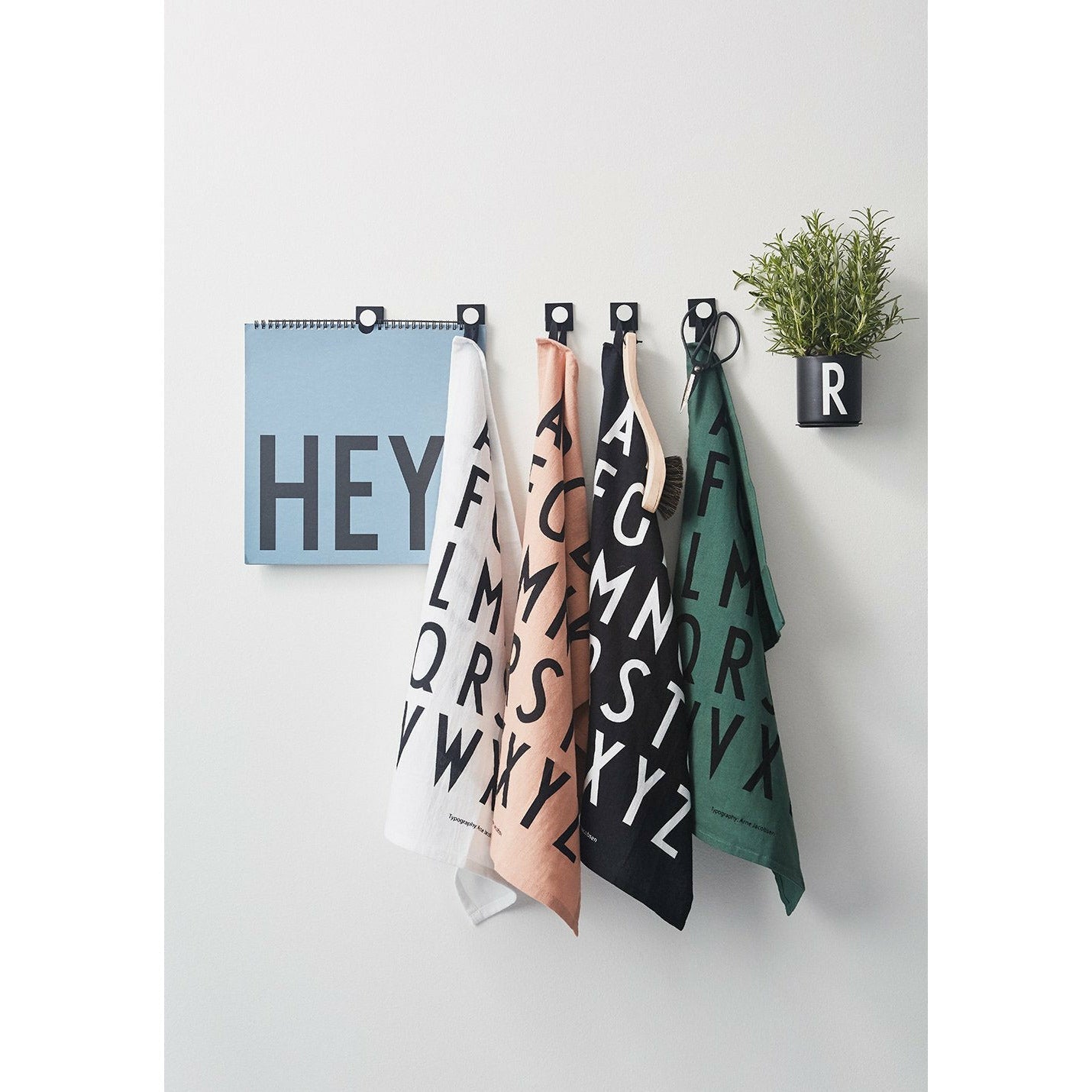 Design Letters Aj Tea Towel, White, 2 P Cs.