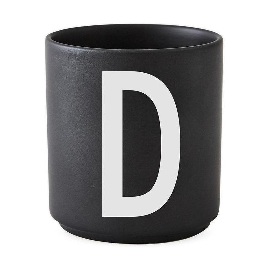 Design Letters Personal Porcelain Mug A Z, Black, D