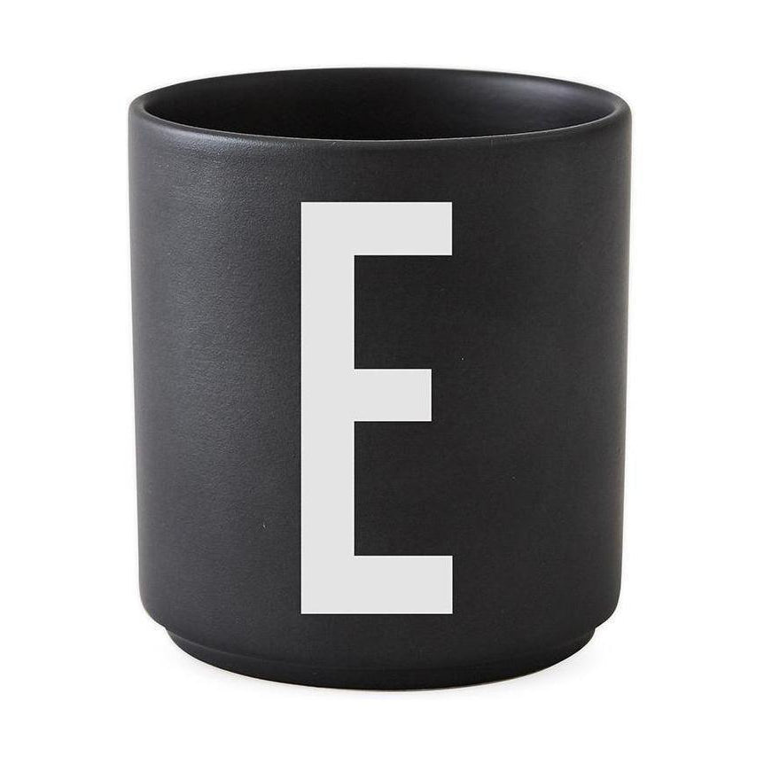 Design Letters Personal Porcelain Mug A Z, Black, E