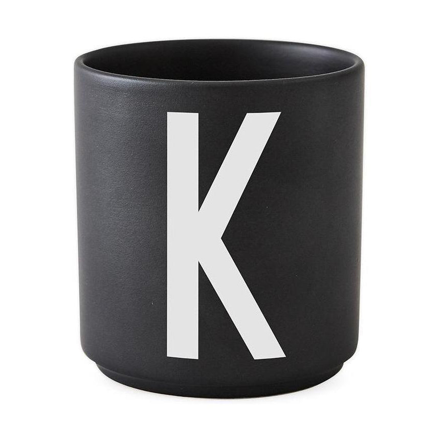 Design Letters Personal Porcelain Mug A Z, Black, K