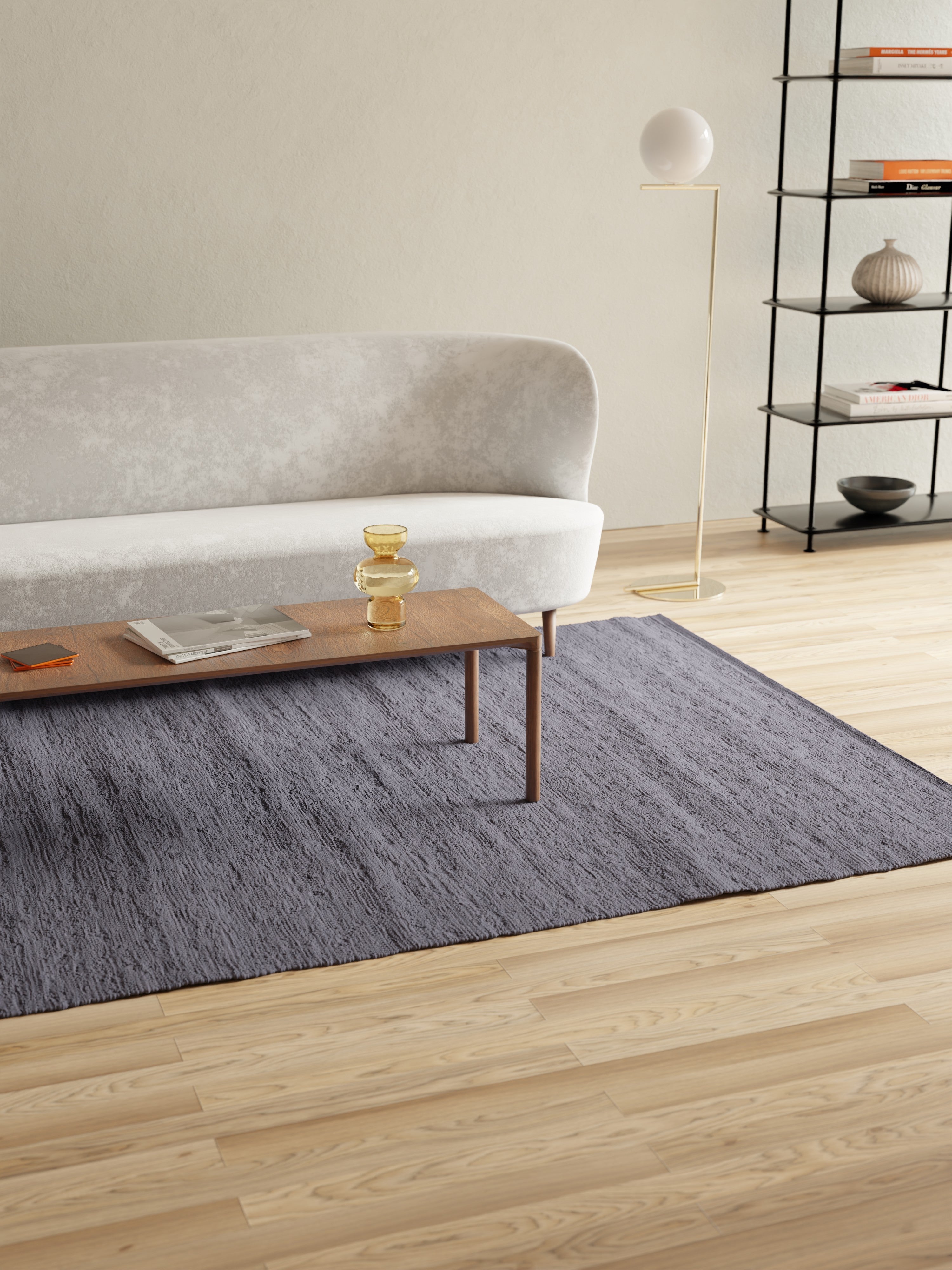 Rug Solid Cotton Rug 140 X 200 Cm, Electric