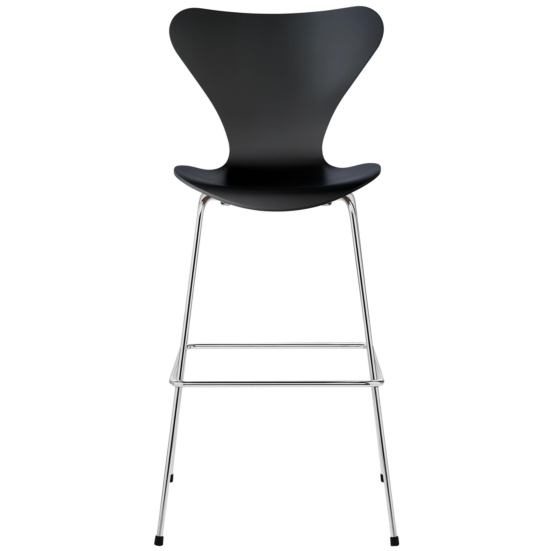 Fritz Hansen Serie 7 Bar Chair Fully Lacquered 76 Cm, Black