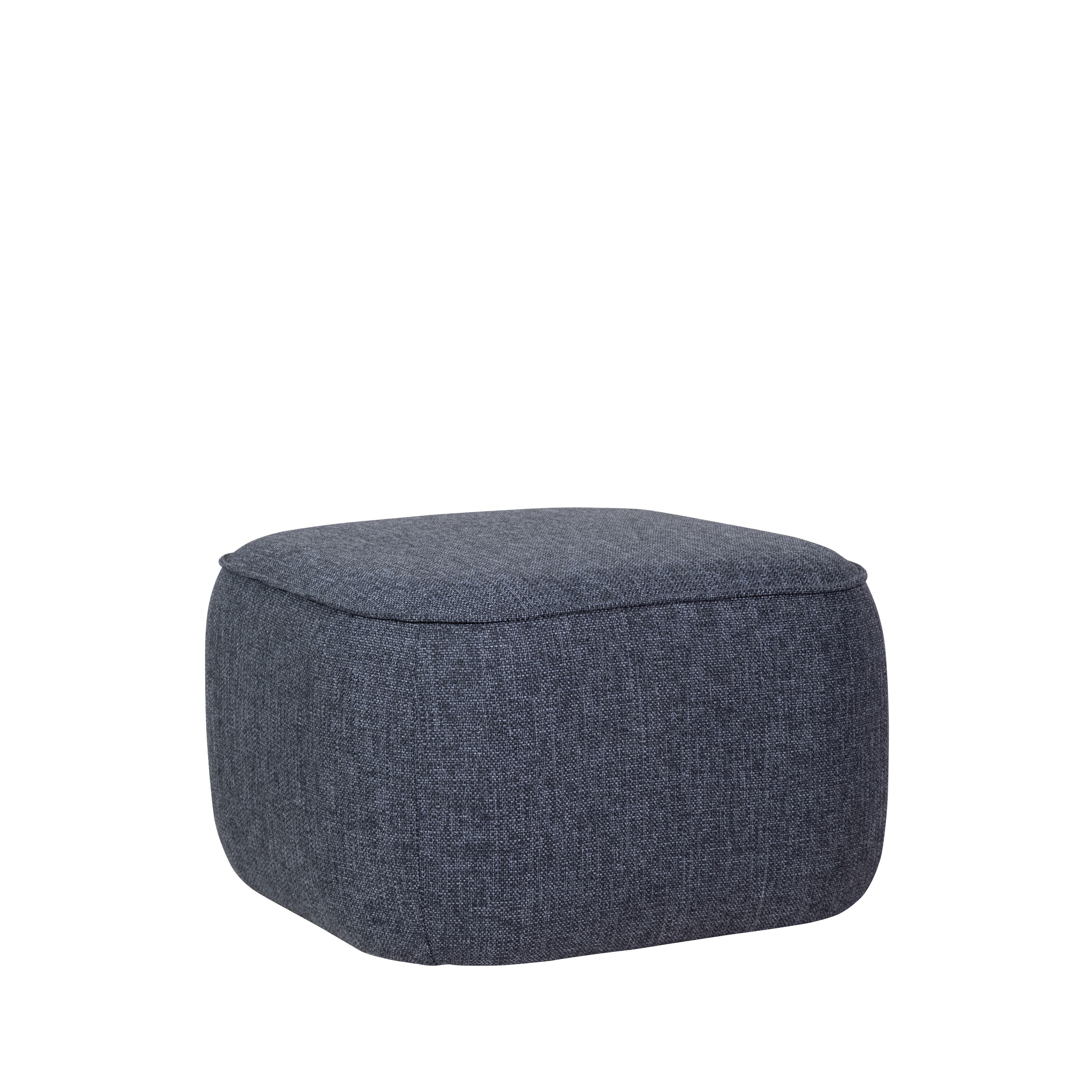 Hübsch Cube Pouf Polyester Oeko Tex, Grey